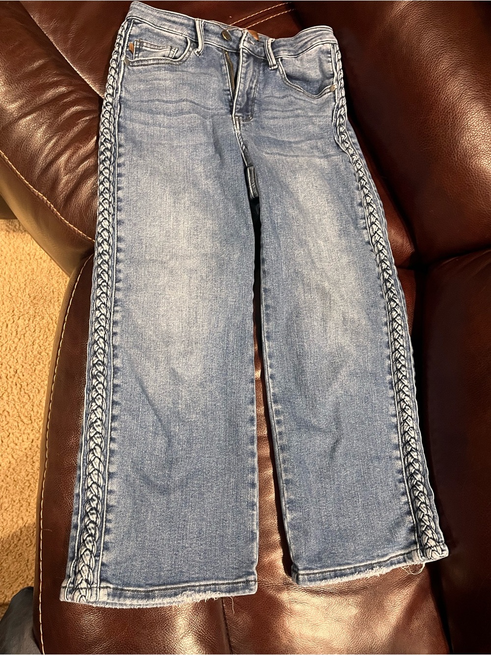 Judy Blue High Rise Wide Leg Frayed Raw Waistband Jeans Size 3/26